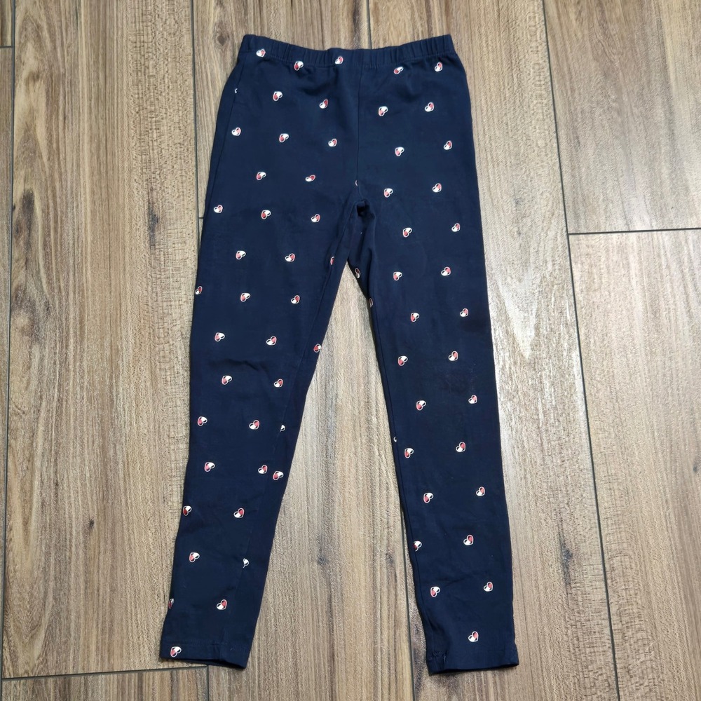 Tommy Hilfiger Girls Navy Blue Heart Print Leggings Size 6X Stretch Pants